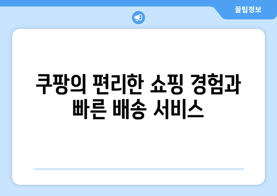 쿠팡과 쇼핑의 완벽한 조화: 종합적인 고객 경험