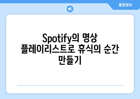 Spotify와 함께하는 명상과 마음챙김