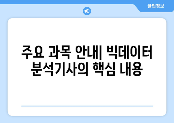 빅데이터 분석기사 시험 일정, 과목, 응시 자격, 합격률