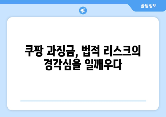 쿠팡 1400억 과징금 사례에서 얻는 교훈| 기업의 법적 리스크 관리 방법 | 기업, 과징금, 법률 가이드"